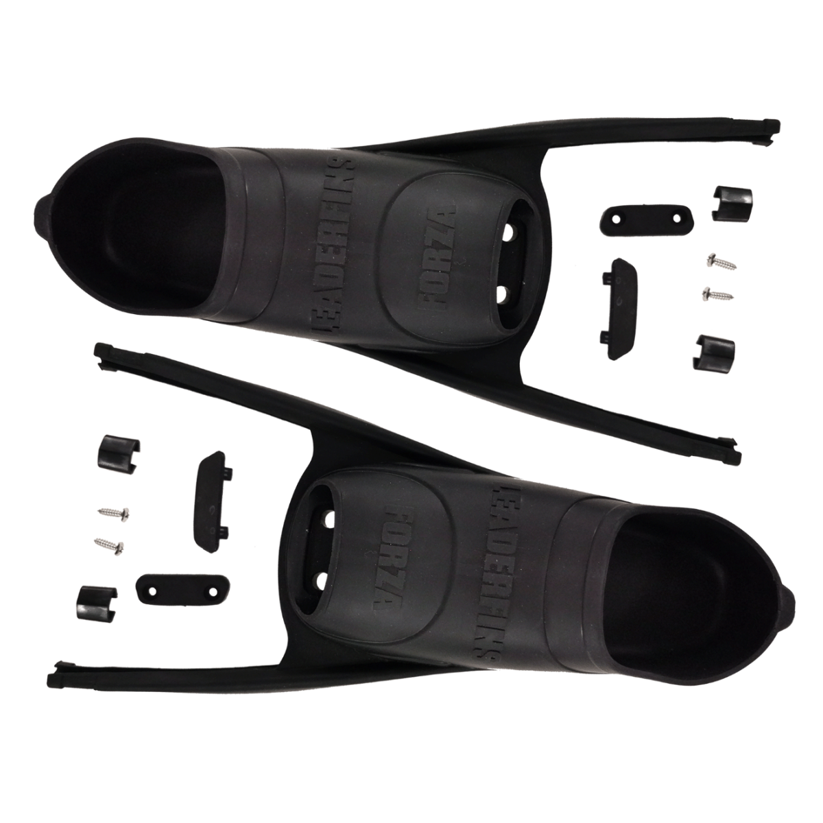 LEADER FINS FORZA FOOT POCKETS WITH ASSEMBLY SET - BLACK- SIZE 35-36