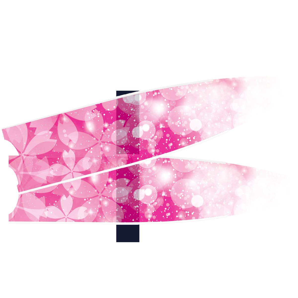 LEADER FIN LIMITED EDITION SEMITRANSPARENT FLOWERS BLADE ONLY