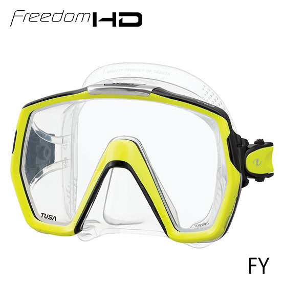 TUSA FREEDOM HD DIVE MASK, FLASH YELLOW