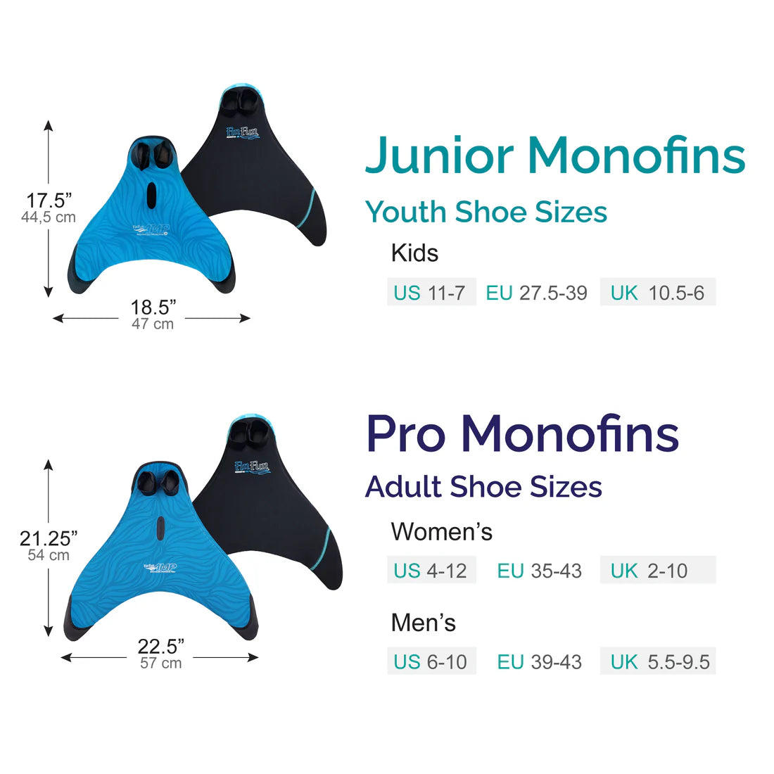 Finfun Blue Trim Monofin Pro
