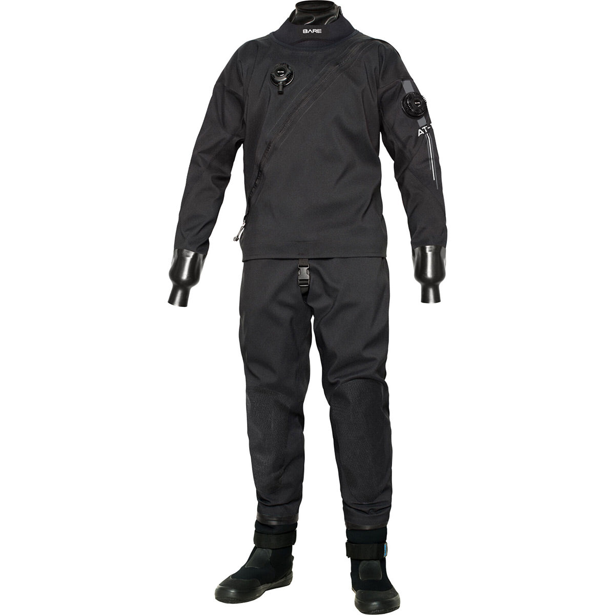 BARE AQUA-TREK 1 TECH DRY DRYSUIT, MENS, BLACK, L