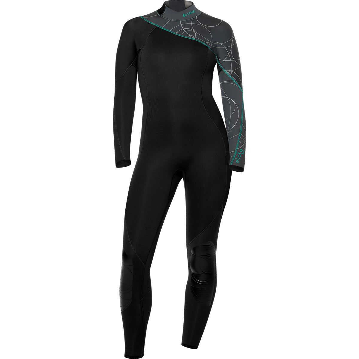 BARE 7MM ELATE FULL WETSUIT, WOMENS, GREY, 06