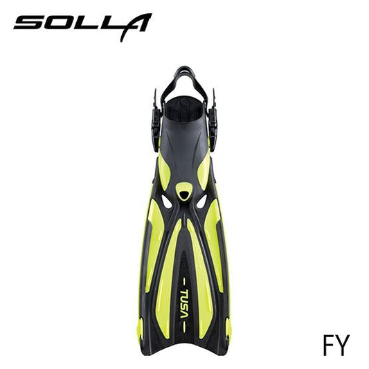 TUSA SOLLA FIN WITH BUNGEE STRAP, M, FLASH YELLOW