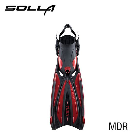 TUSA SOLLA FIN WITH BUNGEE STRAP, M, METALLIC DARK RED
