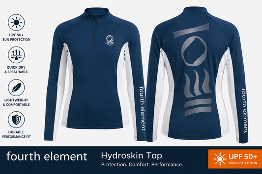 Fourth Element Women Long Sleeve Hydro-T Classic Fit   XX Large-Navy/Light Blue