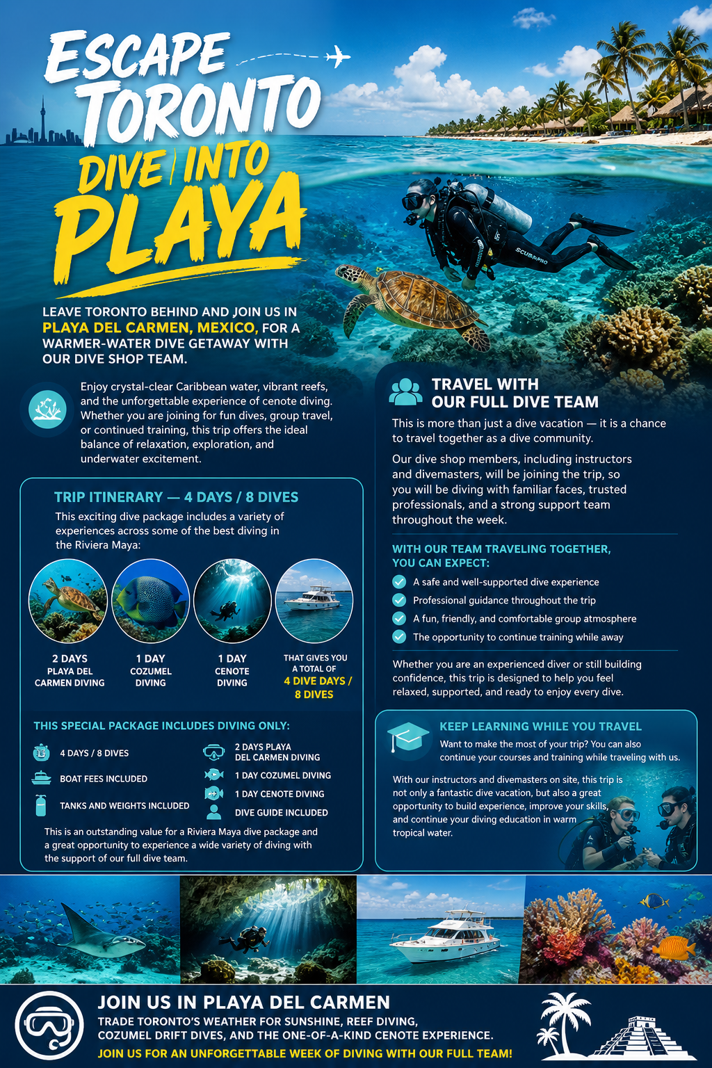 Mexico Playa Del Carmen Dive Trip - 2026 June 24 - 30