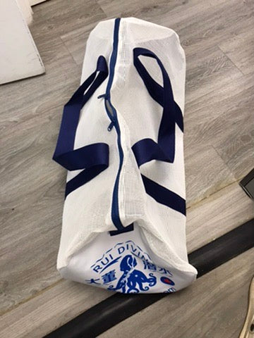 RDC 30" Mesh Gear Bag (White w/ Blue)