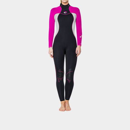 BARE 7MM NIXIE FULL WETSUIT - WOMENS - PINK - SIZE 04