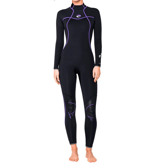 BARE 7MM NIXIE FULL WETSUIT - WOMENS - BLACK - SIZE 02
