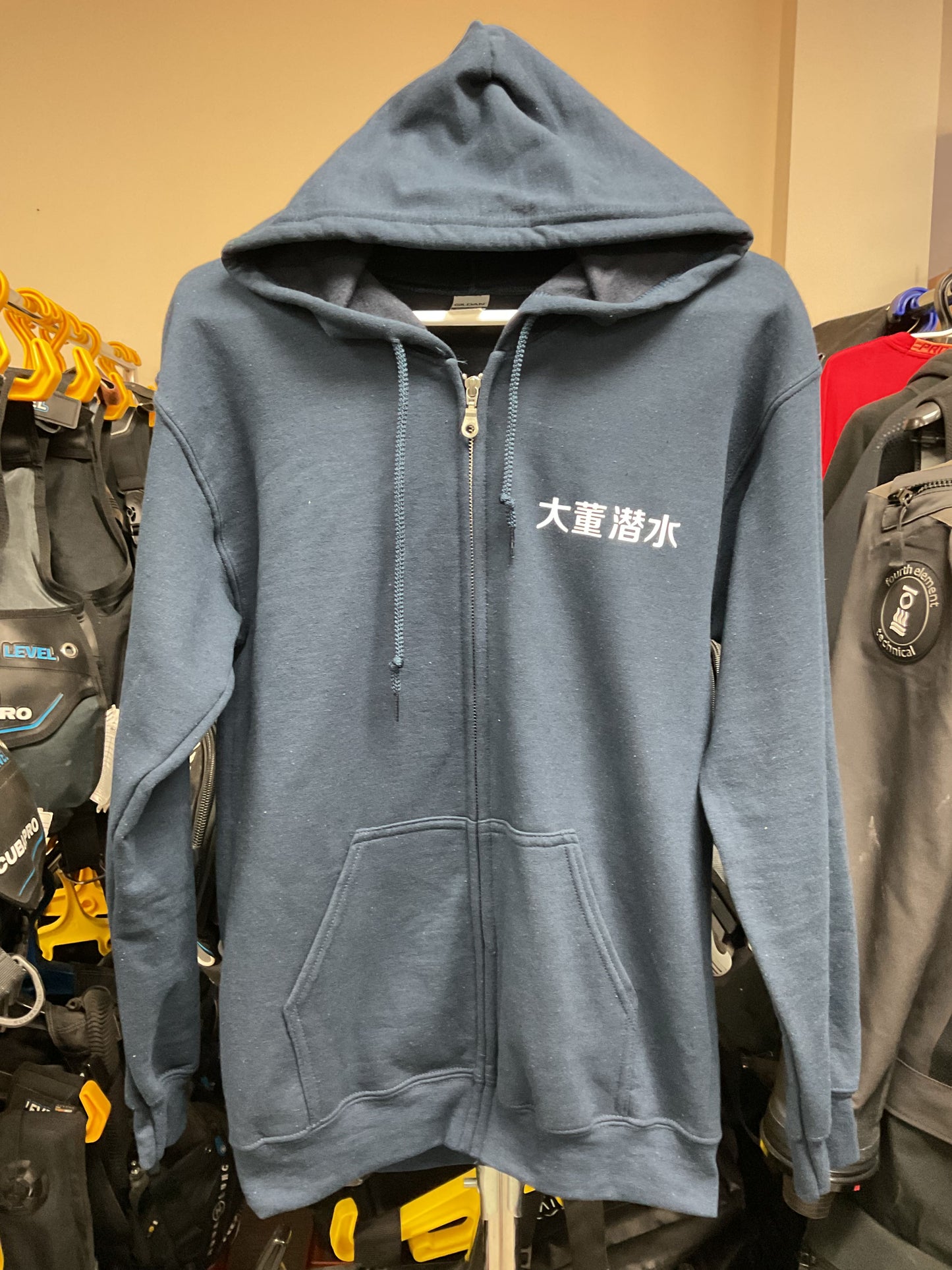 RUI DIVING CLASSIC ZIP-UP FLEECE HOODIE - SIZE L