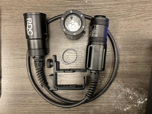 RDC GEAR PATH MODULAR 2000 DIVE LIGHT SYSTEM – 2000 LUMENS - CONVERTIBLE CANISTER & HANDHELD - BACKMOUNT DESIGN