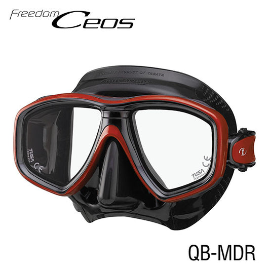 TUSA FREEDOM CEOS DIVE MASK, METALLIC DARK RED