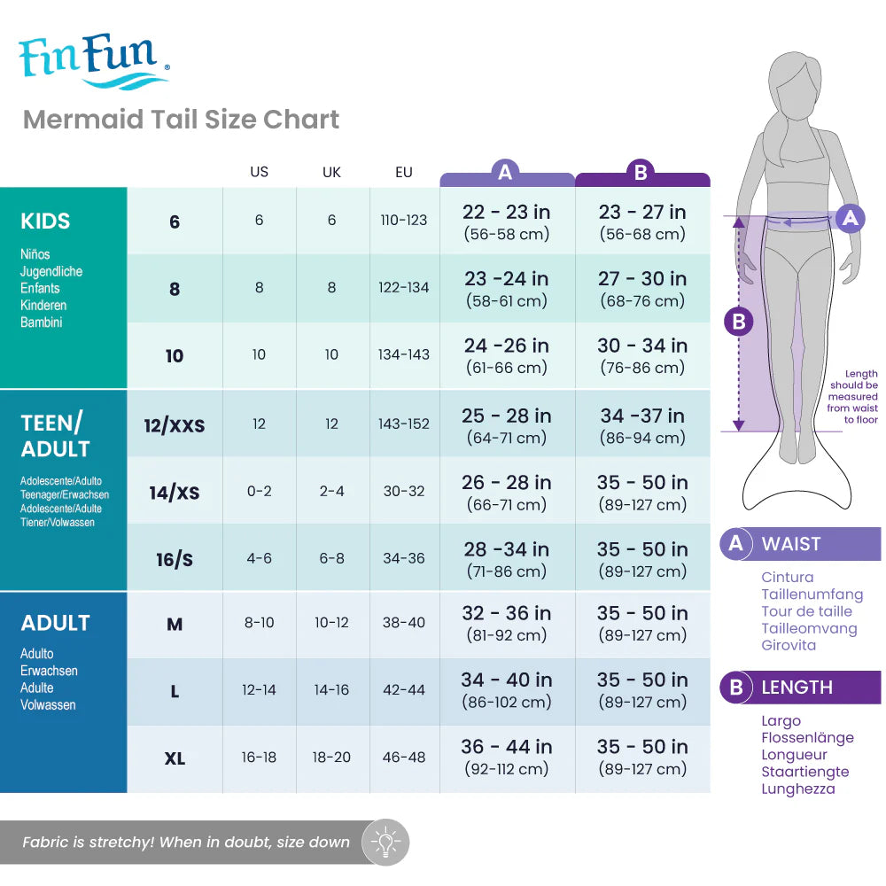 Finfun Lunar Tide Mermaid Tail Size S with monofin