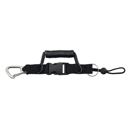 Problue Snap Shock Line Coil Lanyard 1.3m Black