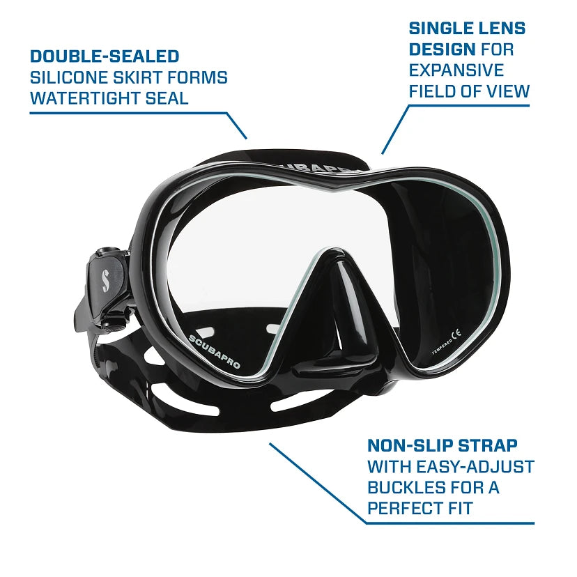 SCUBAPRO SOLO DIVE MASK, BLACK/WHITE